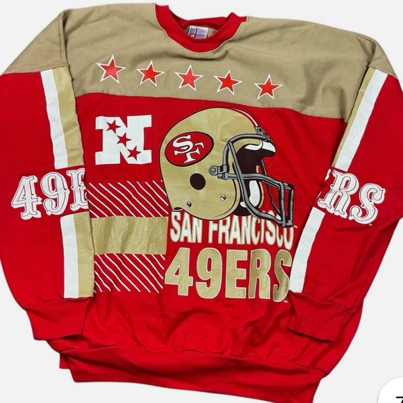 Vintage San Francisco 49ers Crewneck Sweatshirt. Bold Front & Back Graphics. L